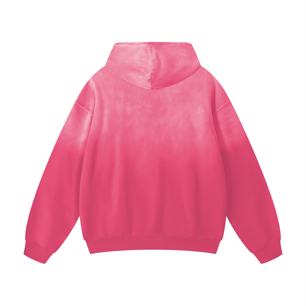 Murf Barbell Star Logo Pink Sunfade Oversized Hoodie