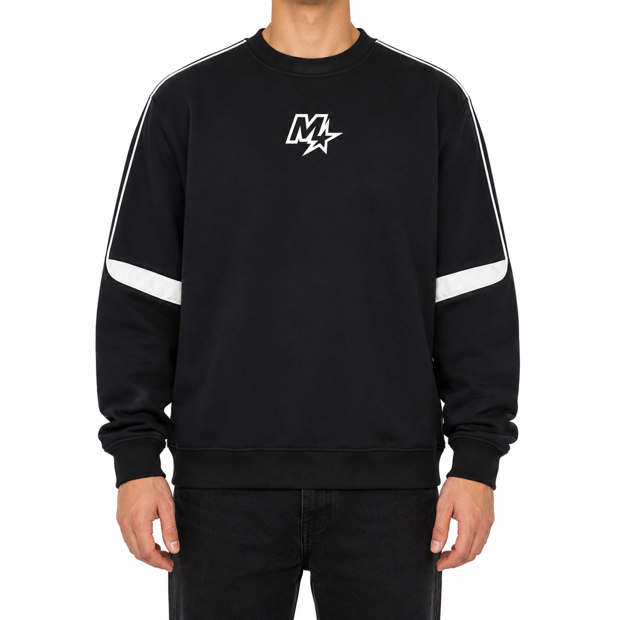 Oversized Crewneck Taped Sweatshirt