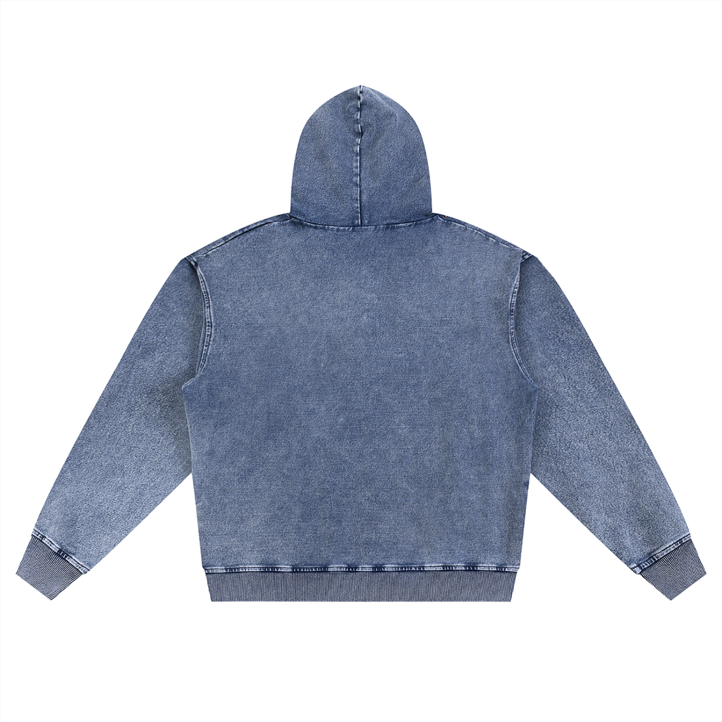 Murf Barbell Star Logo Snow Wash Zip-Up Hoodie