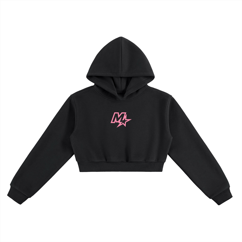 Murf Barbell Star Logo Pink Cropped Hoodie