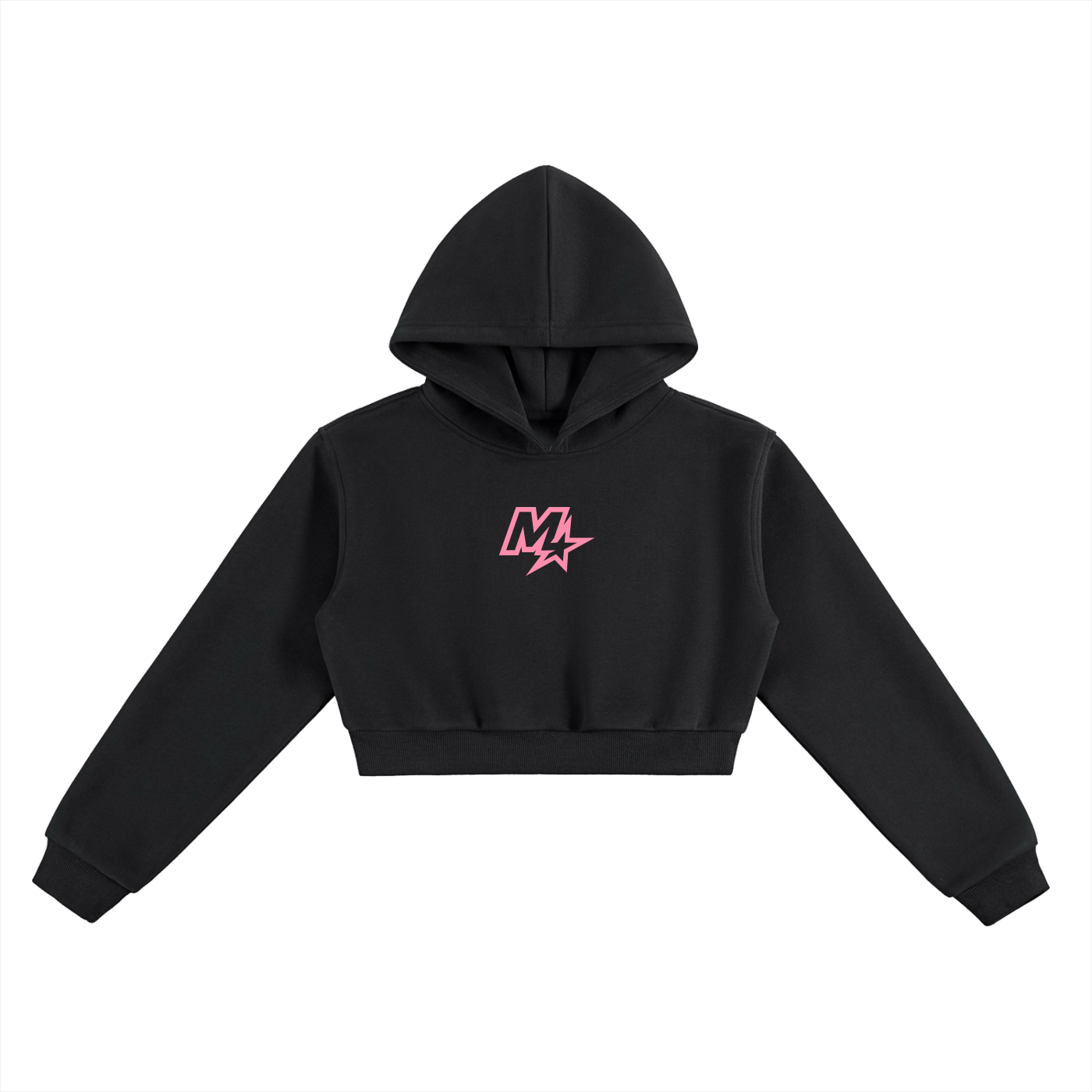 Murf Barbell Star Logo Pink Cropped Hoodie