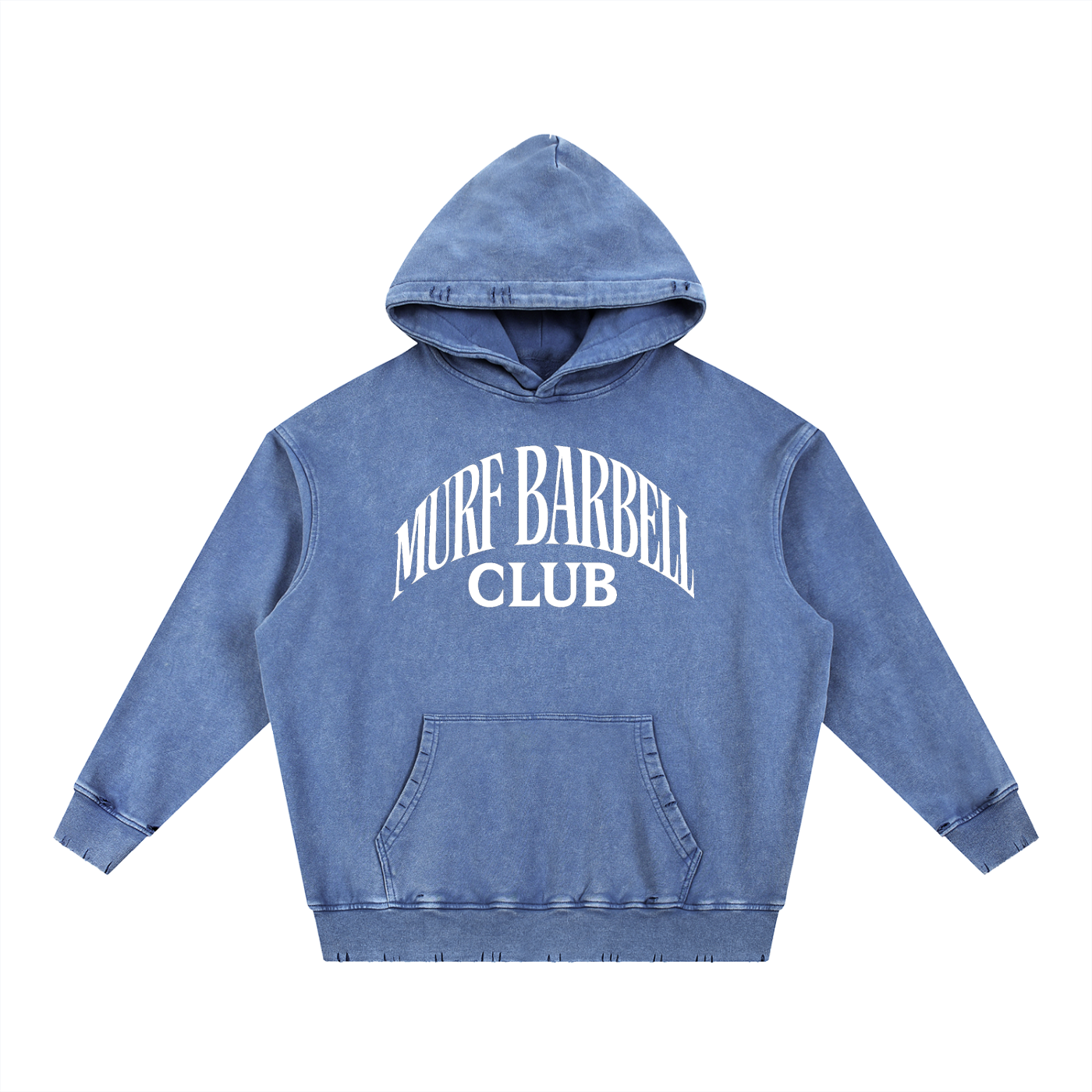 Murf Barbell (White Text) Snow Wash Heavyweight Hoodie