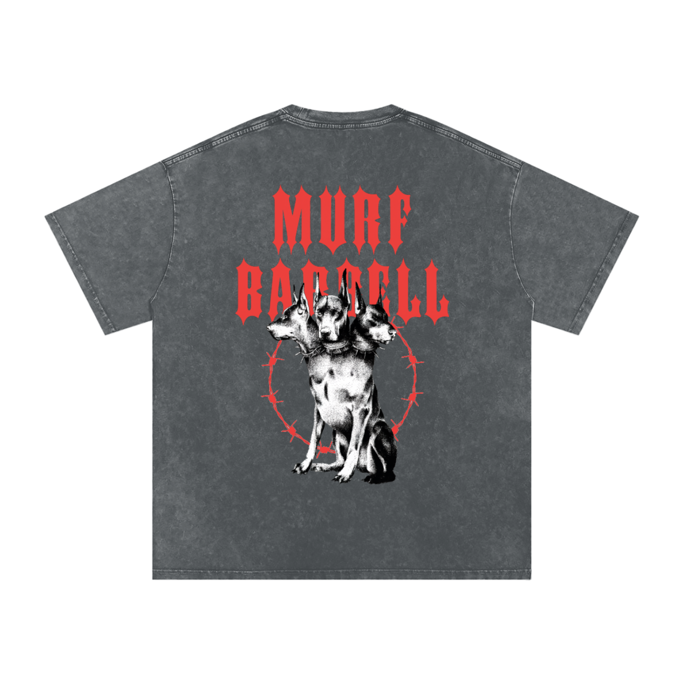 Murf Barbell Doberman Acid Wash Tee