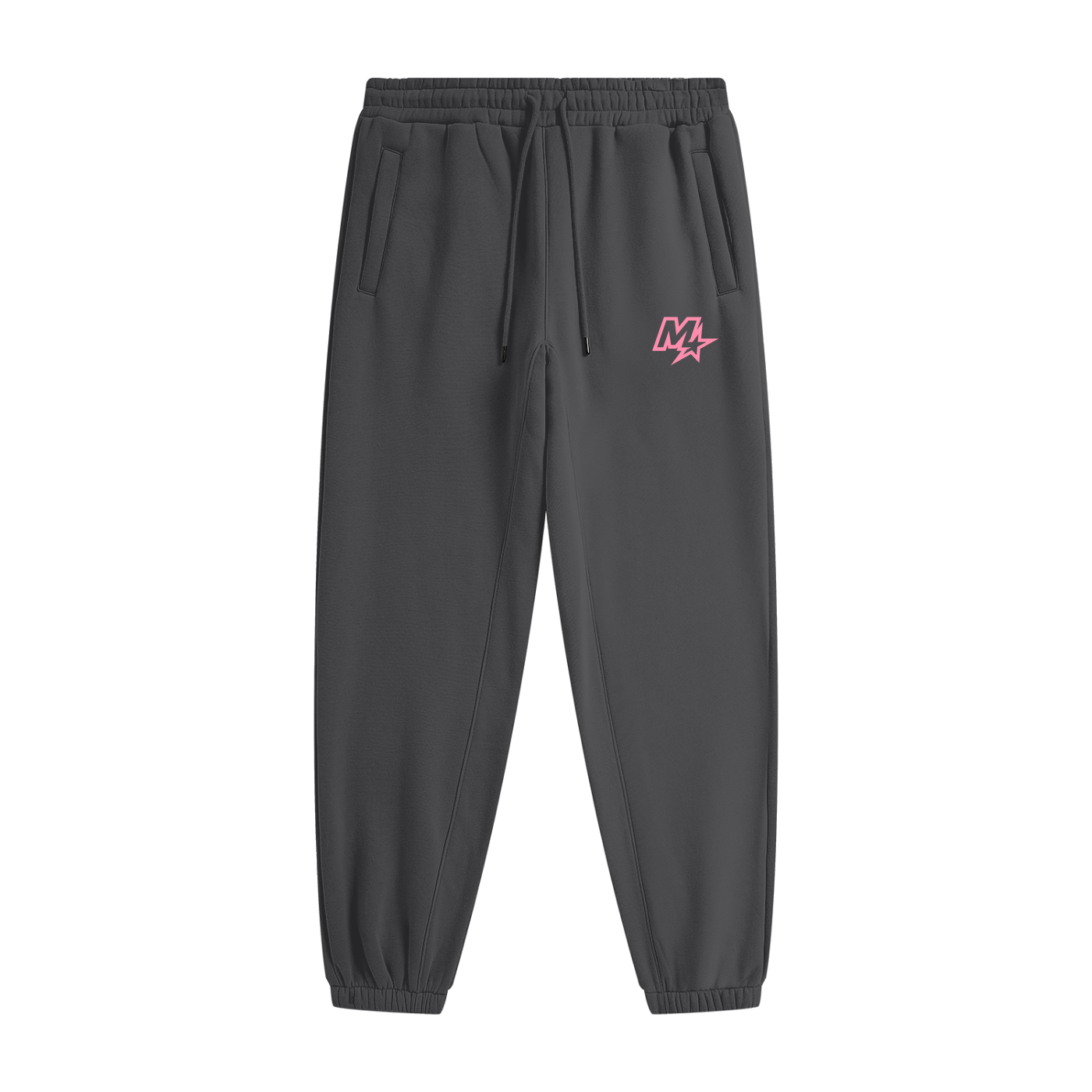 Murf Barbell Star Logo Pink Fleece Joggers