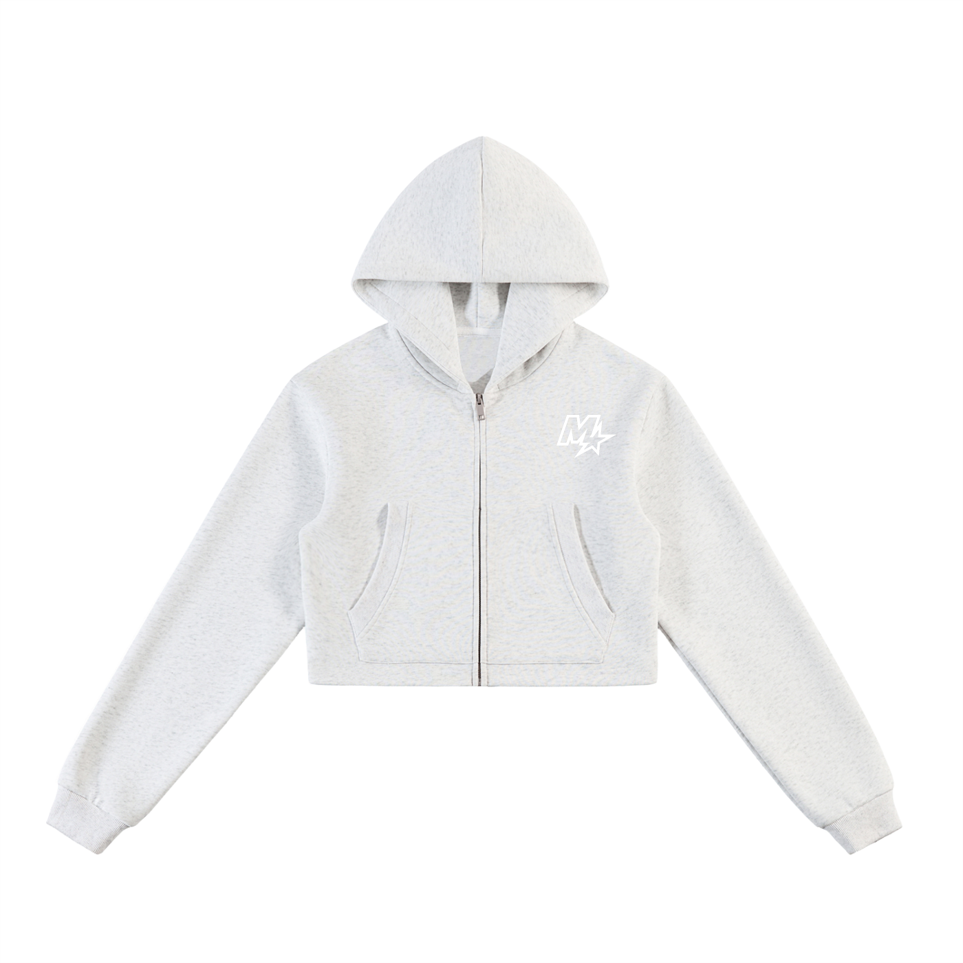 Lady Barbell Cropped Zip-Up Hoodie