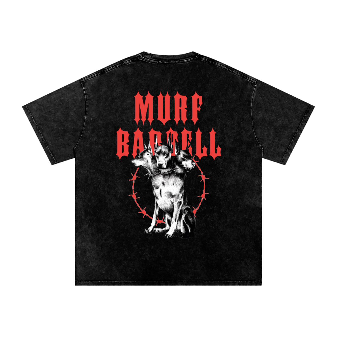 Murf Barbell Doberman Acid Wash Tee