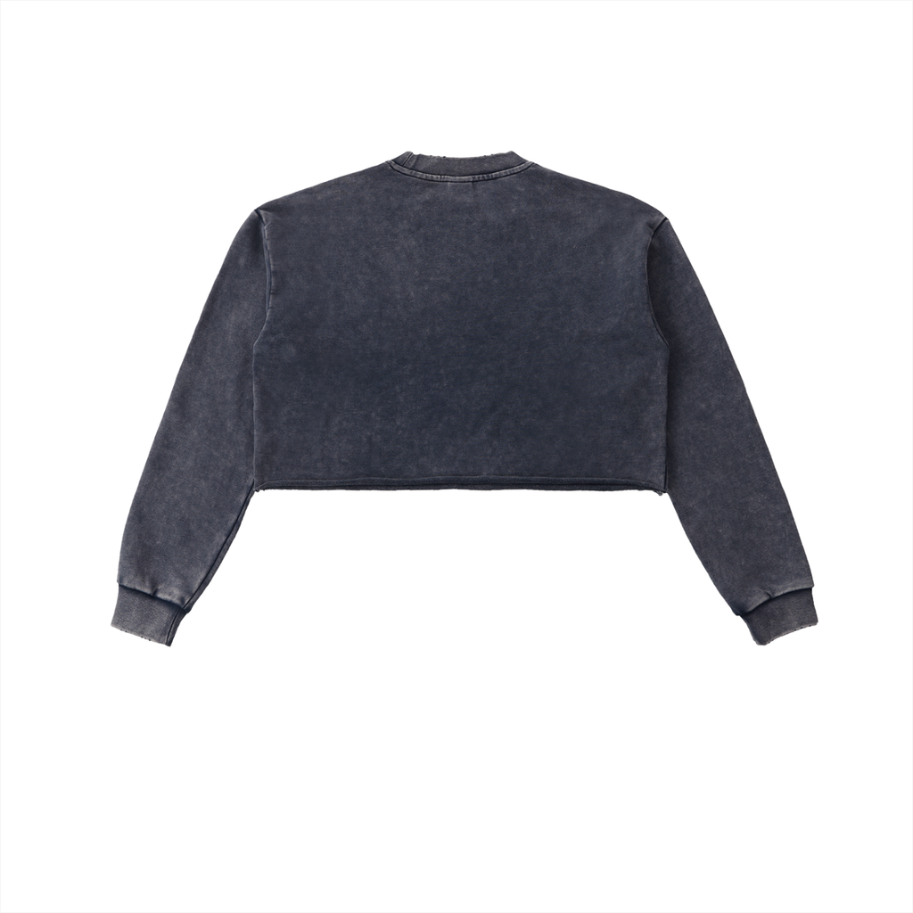Womens Cropped Sweatshirt Raw Edge