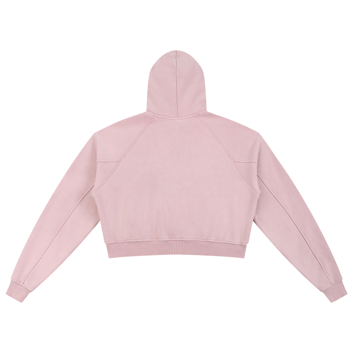 Murf Barbell Pink Star Logo Snow Washed Cropped Hoodie