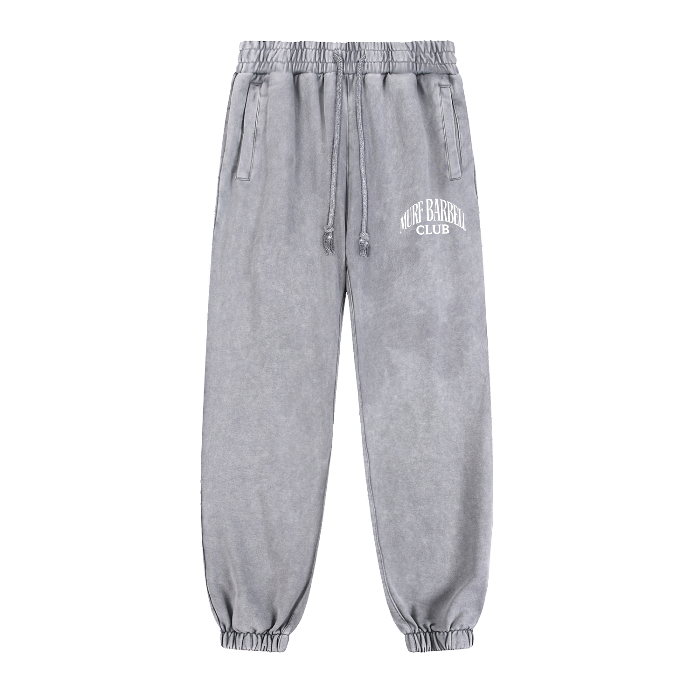 Murf Barbell (White Text) Snow Wash Joggers