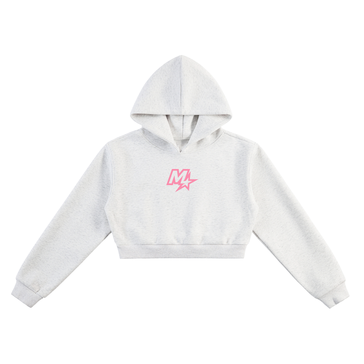 Murf Barbell Star Logo Pink Cropped Hoodie