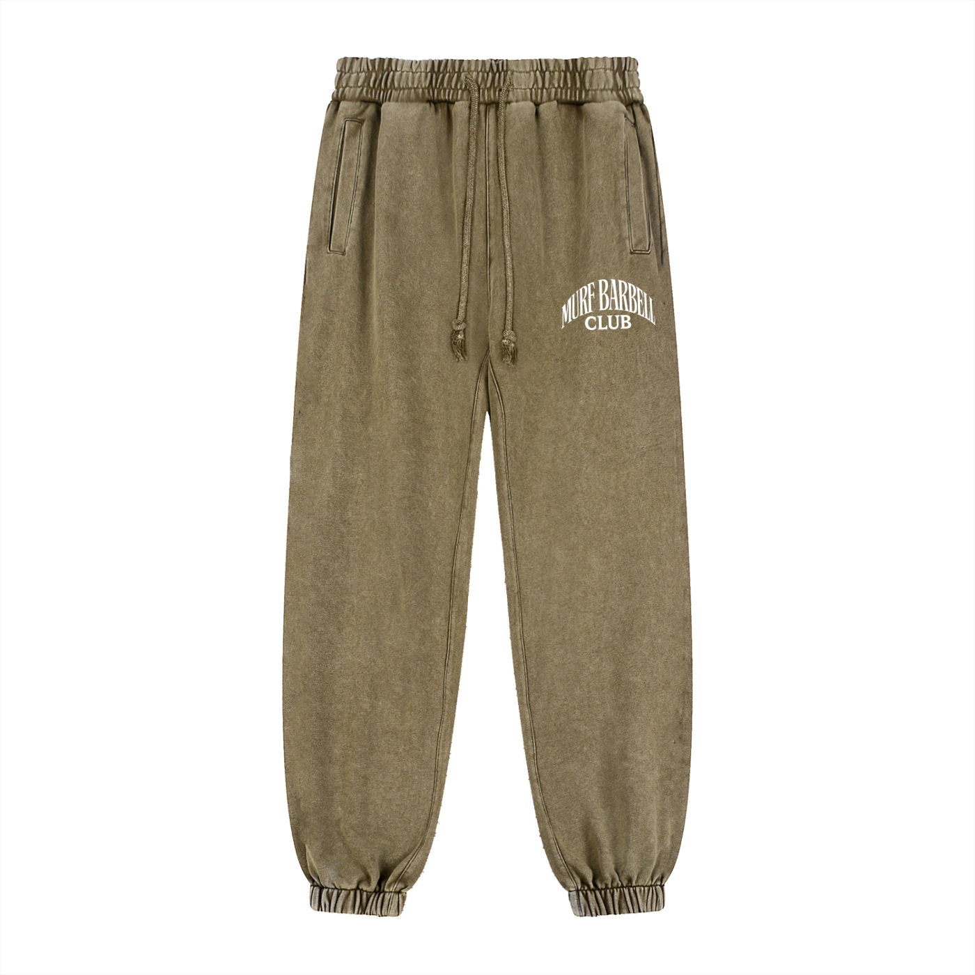 Murf Barbell (White Text) Snow Wash Joggers