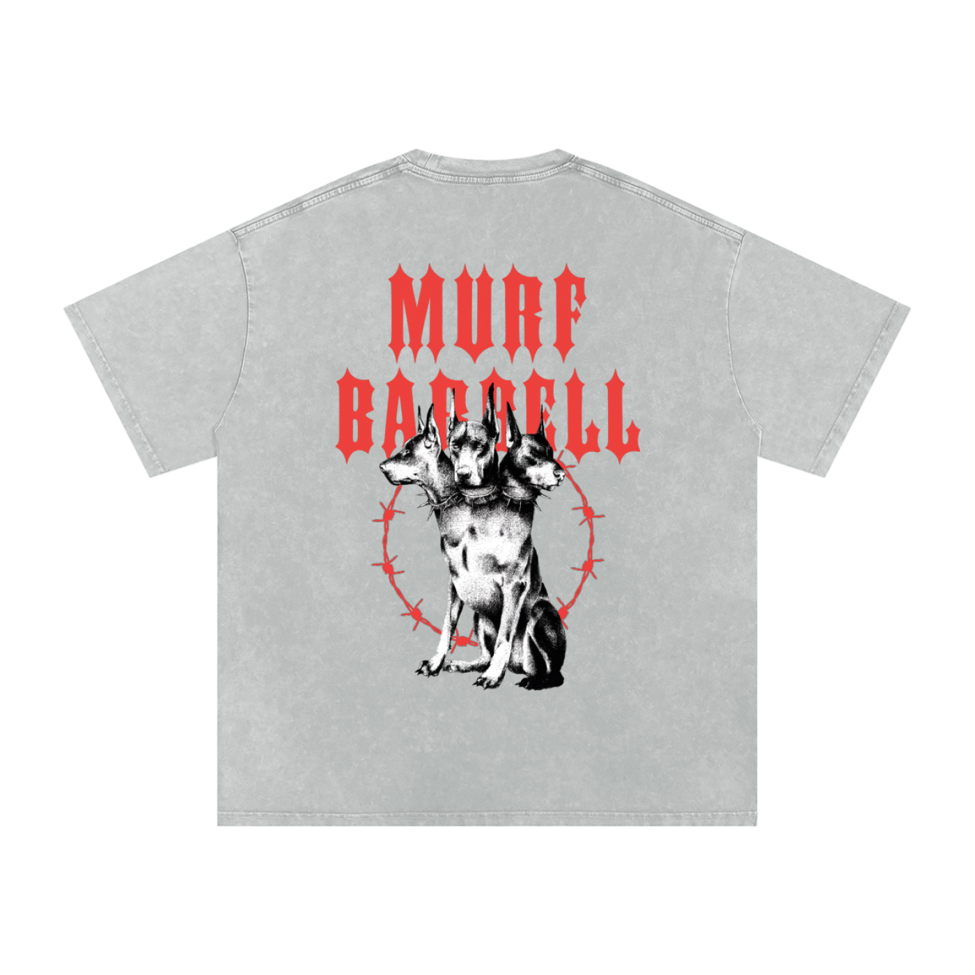 Murf Barbell Doberman Acid Wash Tee