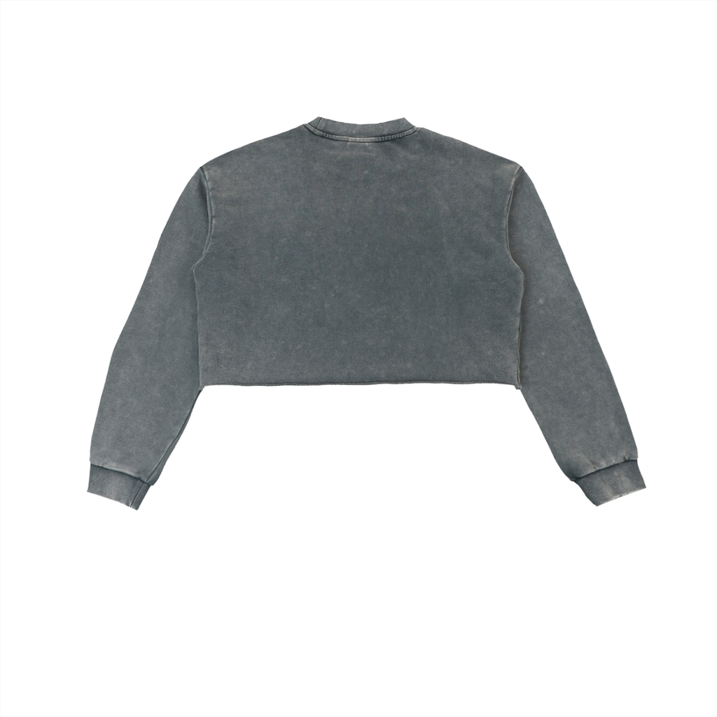 Womens Cropped Sweatshirt Raw Edge