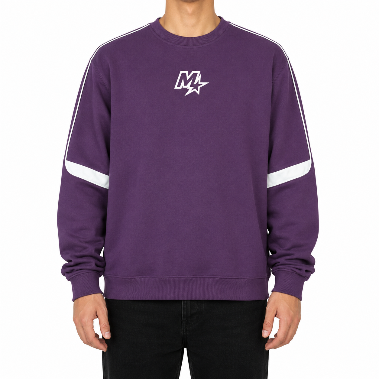 Oversized Crewneck Taped Sweatshirt