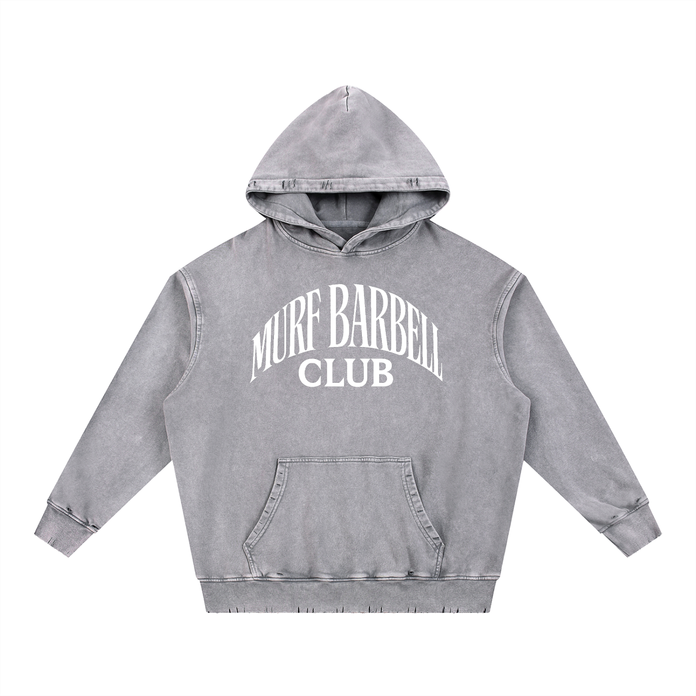 Murf Barbell (White Text) Snow Wash Heavyweight Hoodie