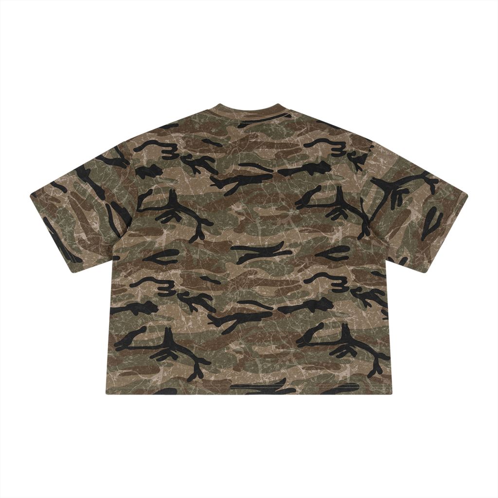 Boxy Camo Print T-Shirt
