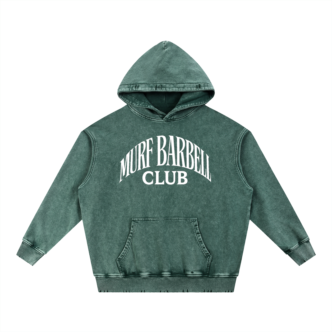 Murf Barbell (White Text) Snow Wash Heavyweight Hoodie