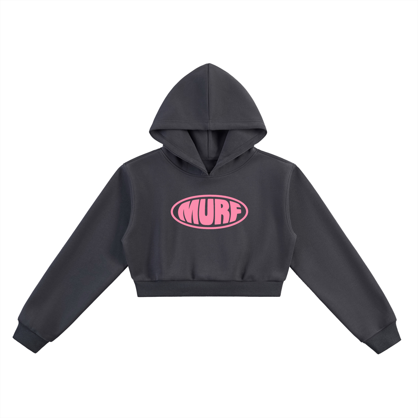 Murf Barbell Oval Logo Pink Cropped Hoodie
