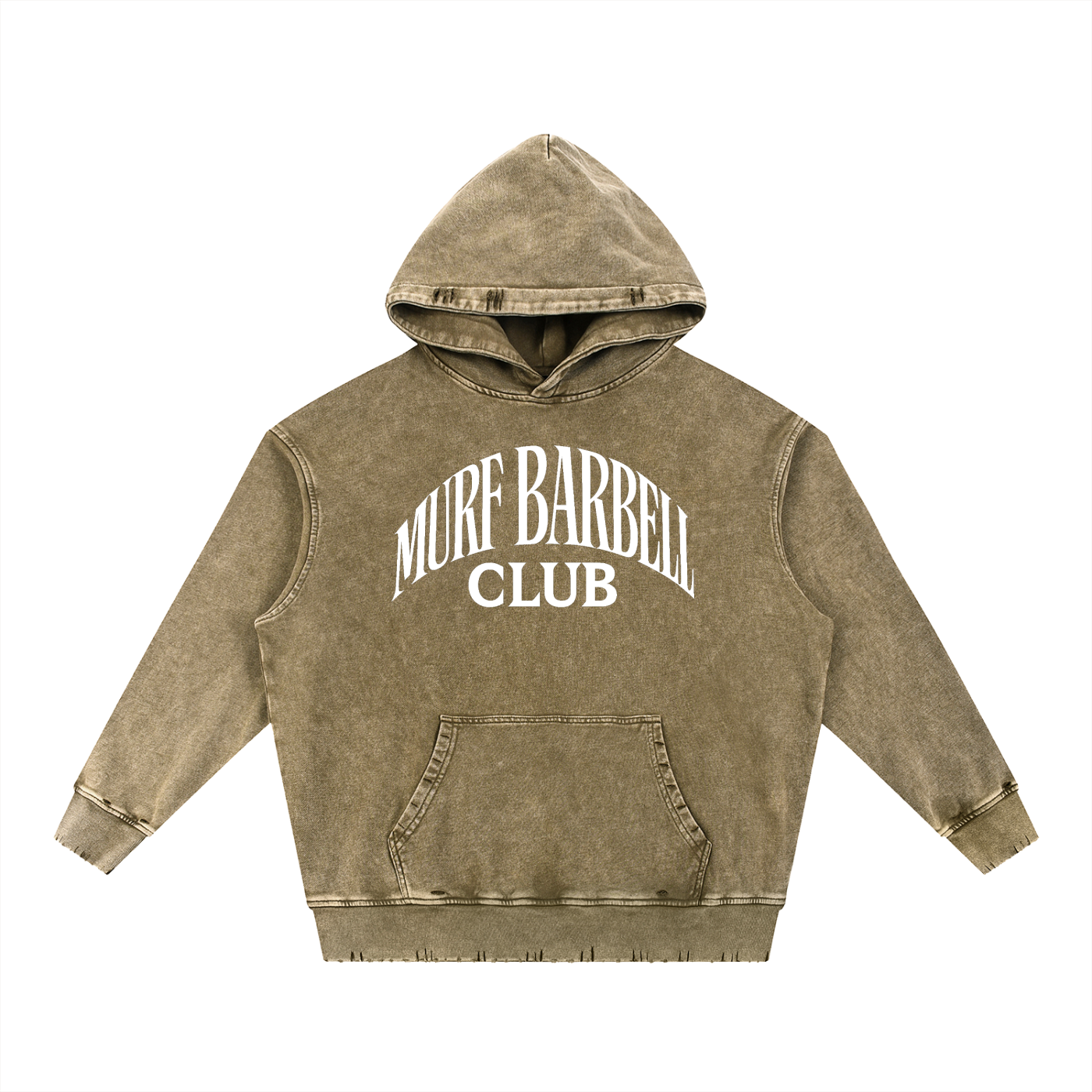 Murf Barbell (White Text) Snow Wash Heavyweight Hoodie