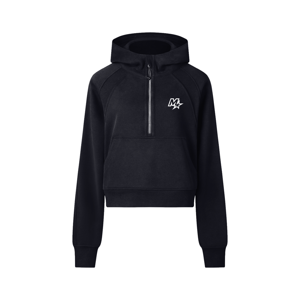 Murf Barbell Cropped Half-Zip Hoodie