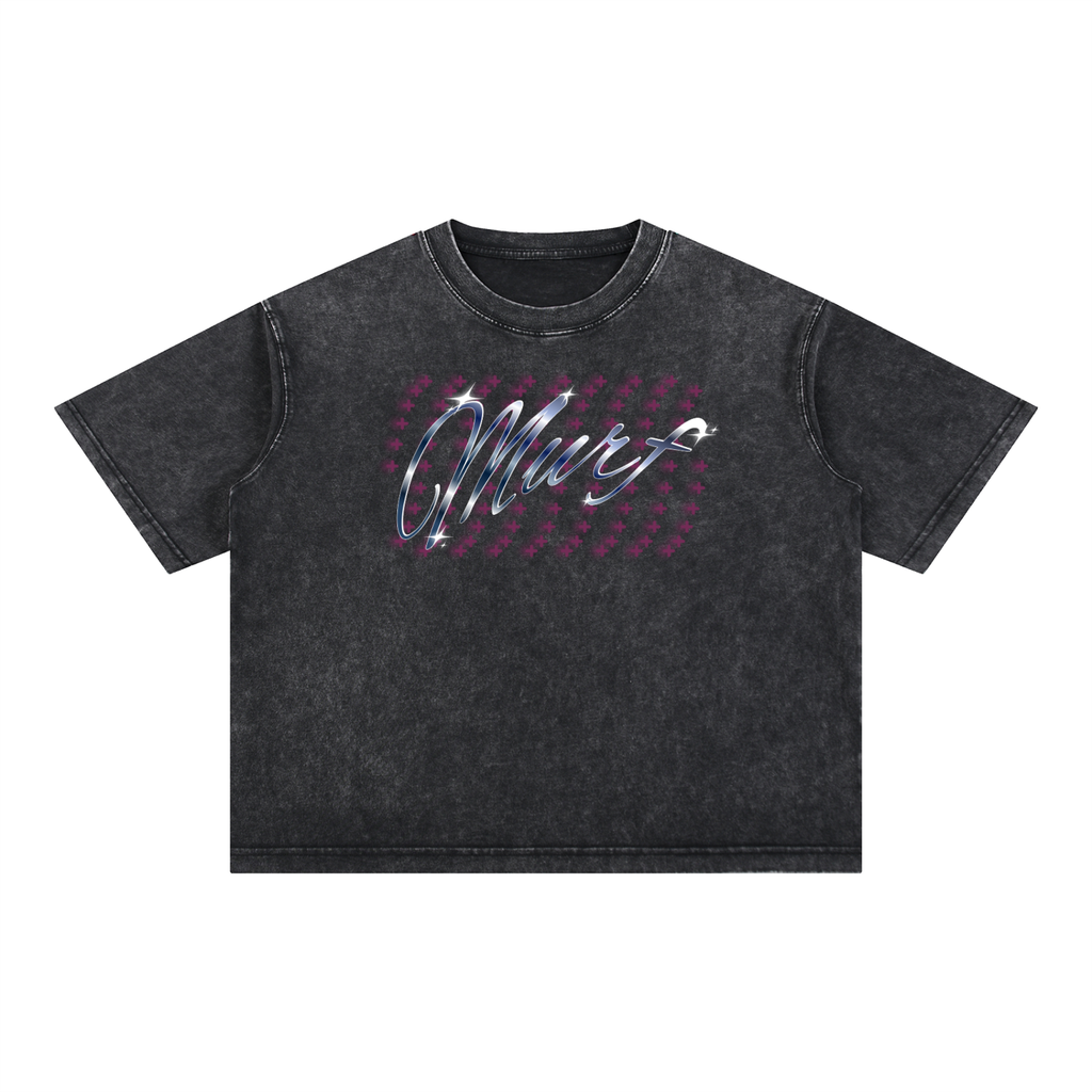 Purple Star Mineral Wash Boxy Cotton T-Shirt