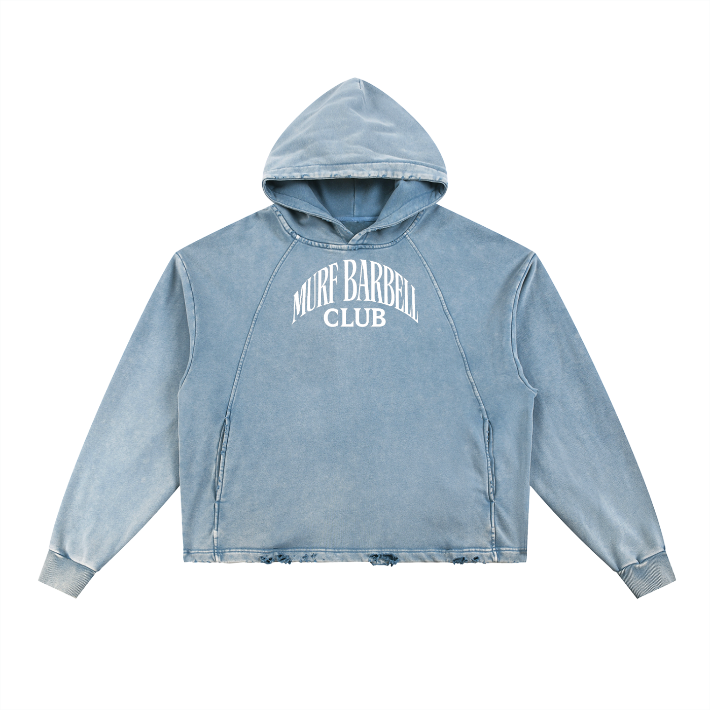 Murf Barbell (White Text) Vintage Washed Hoodie