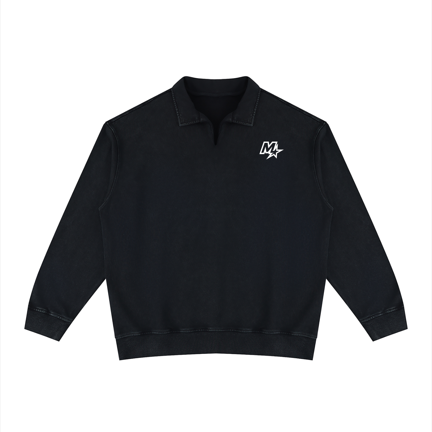 Unisex Vintage Wash Collared Sweatshirt