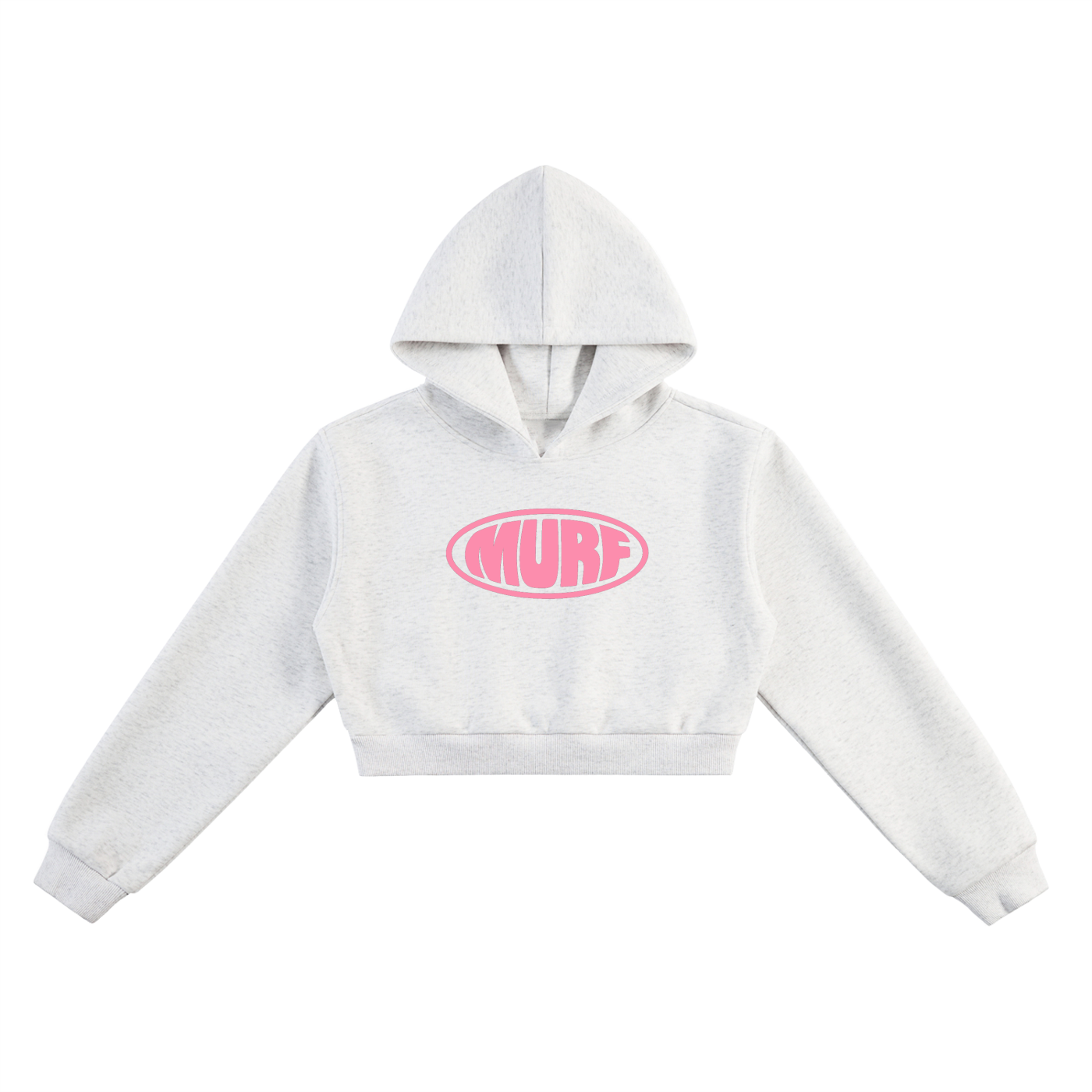 Murf Barbell Oval Logo Pink Cropped Hoodie