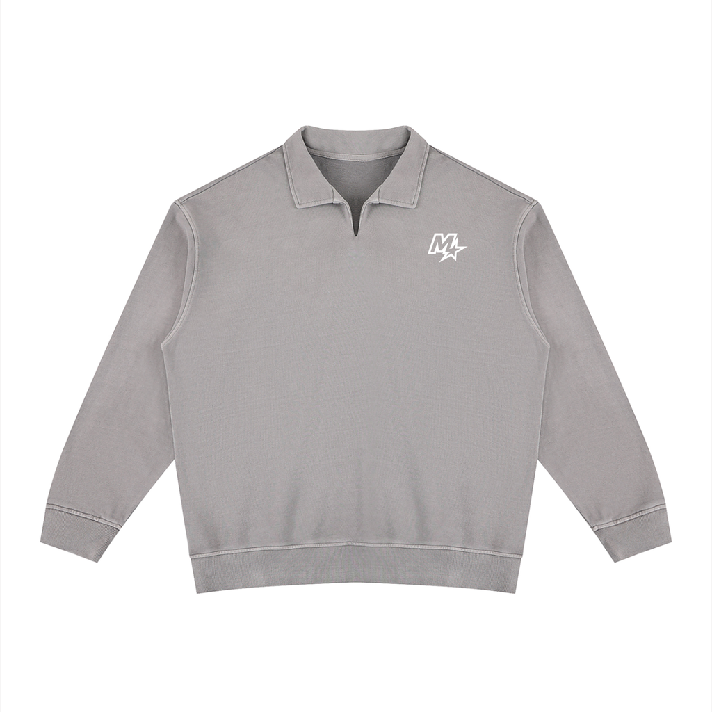 Unisex Vintage Wash Collared Sweatshirt