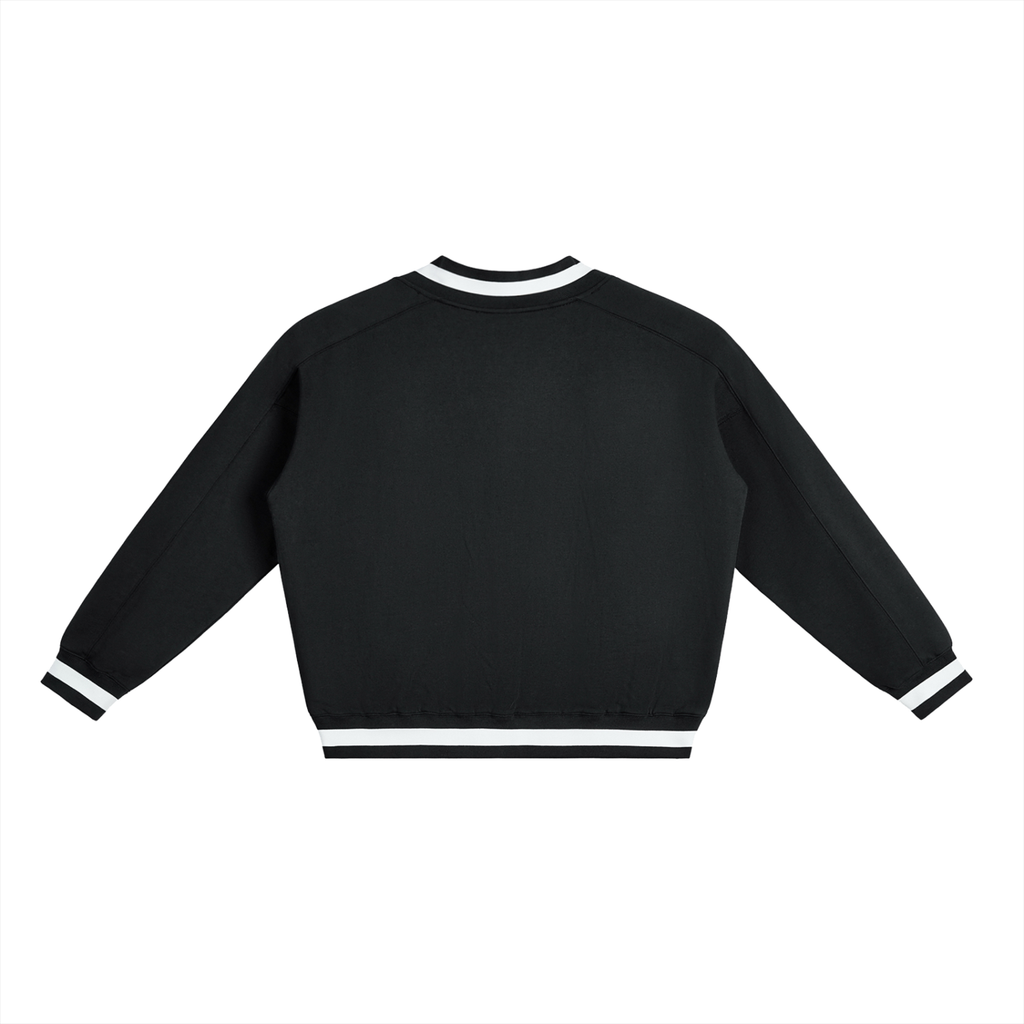 V-Neck Contrast Collar Sweatshirt