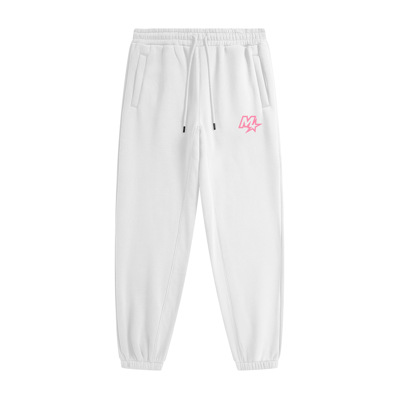 Murf Barbell Star Logo Pink Fleece Joggers