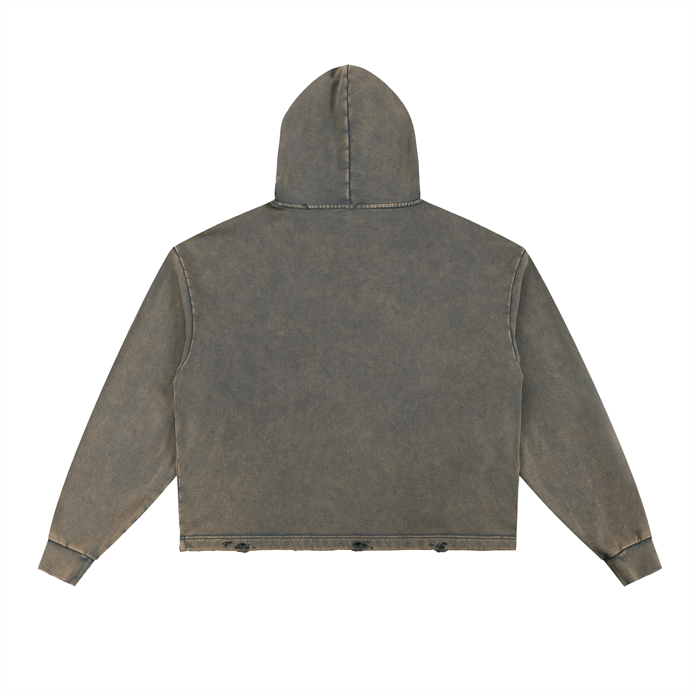 Murf Barbell Star Logo Vintage Washed Frayed-Hem Hoodie